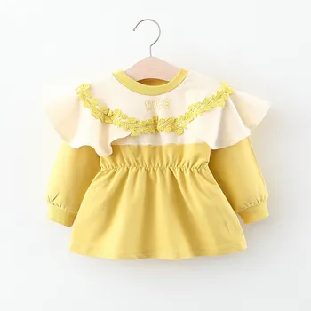 

2020 Girl Child Princess Dress Spring and Autumn Infant Girl Baby Lace Wear