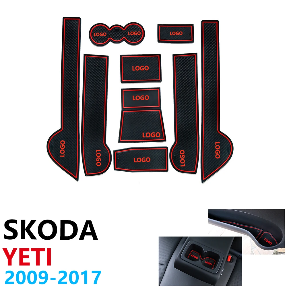 

Anti-Slip Rubber Cup Cushion Door Groove Mat for Skoda Yeti 2009~2017 2011 2013 2015 2016 Accessories Car Stickers mat for phone