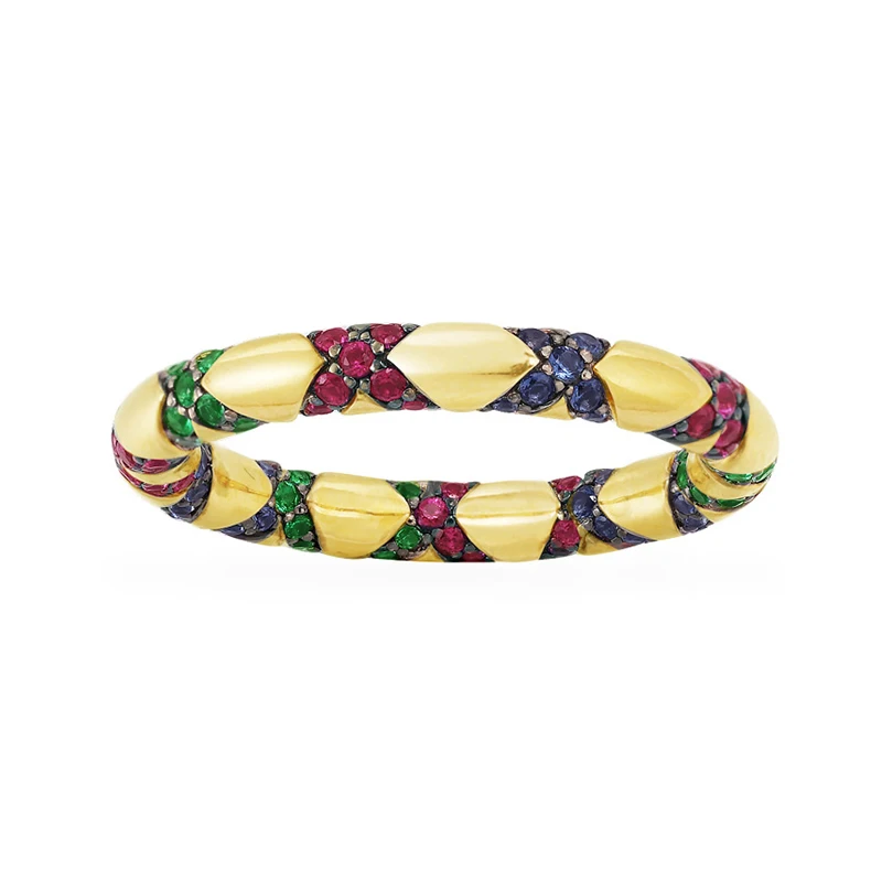 

Personality 925 Sterling Silver Colorful Zirconia Cross X Stripes Tribe Wedding Ring For Women 2019 bagues pour femme