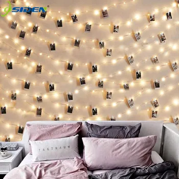 

LED String Lights 2M/5M/10M Photo Clip Fairy Lights Outdoor Battery Operated Garland Christmas Decoration Party Wedding Xmas