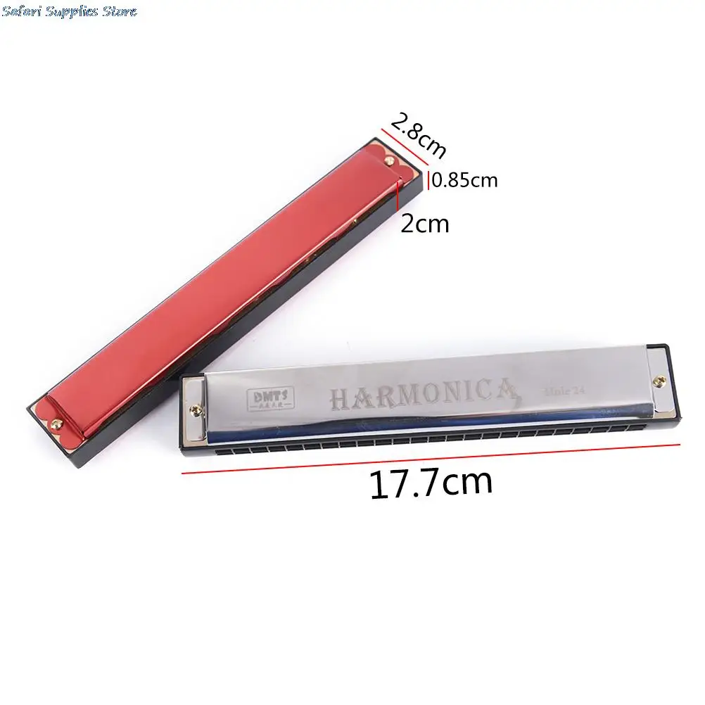 24 Hole Key Of C Play Harmonica Tremolo Harmonica Mouth Organ Double Row Musical Beginner diatonic harmonica chromatic harmonica kids harmonica mouth harp