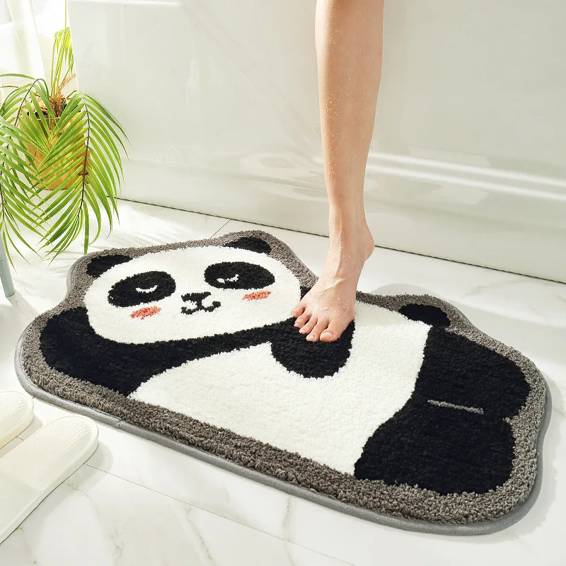 Door Mats Bathroom Door Entrance Mat Cartoon Panda Bath Rug Nonslip