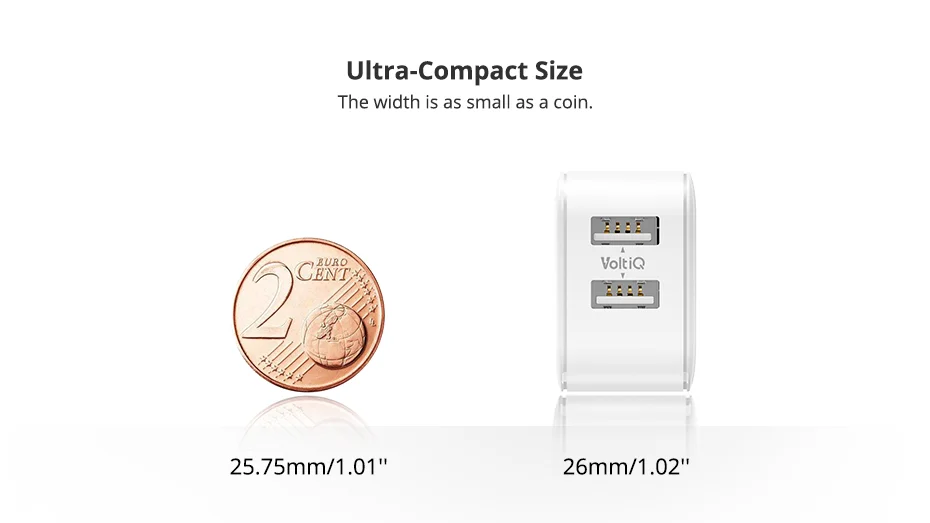 Tronsmart W02 USB быстрое зарядное устройство 12 Вт двойной порт быстрое зарядное устройство мини зарядное устройство для телефона, xiaomi, huawei, iPhone, iPad Pro, samsung