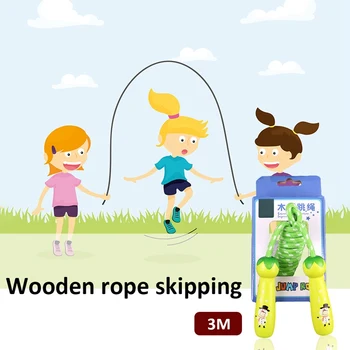 

Children Jump Ropes Wooden Handle 3 Meters Skip Rope Sports Fitness Adjustable Speed Training Wire Gym Exercise Crossfit Kids