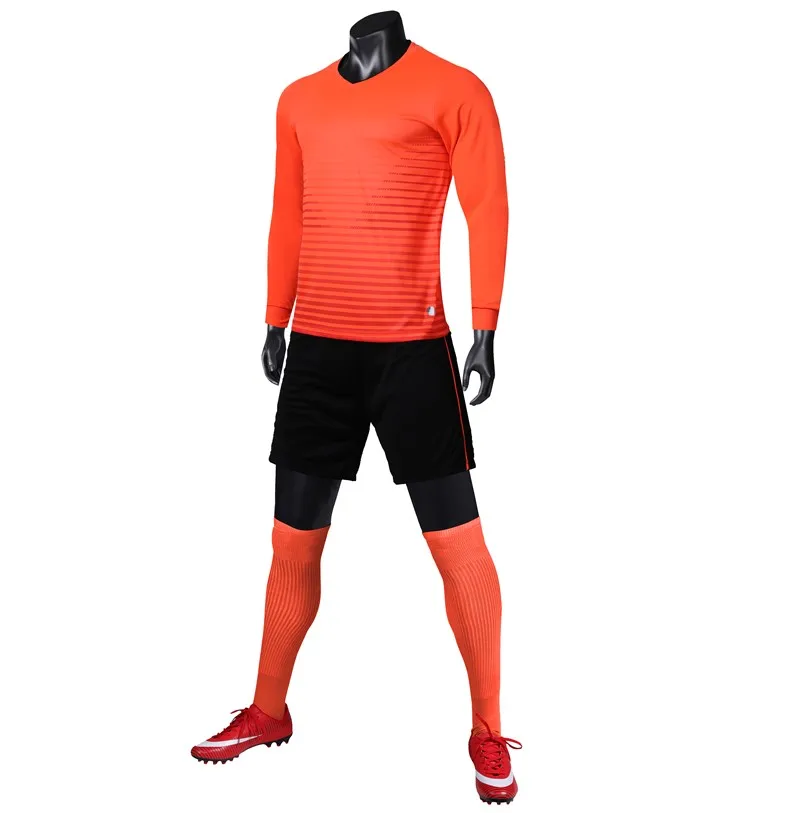 HOWE AO, для взрослых, с длинным рукавом, футбольный Джерси, спортивный костюм, полиэстер, можно подгонять, большой размер, Джерси, спортивная одежда для футбола - Цвет: Оранжевый