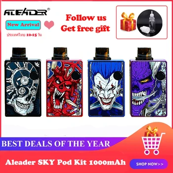 

Aleader SKY Pod Vape Kit 1000mAh 7-25W with 2.5ML Cartridge Pod 0.6ohm MTL/1.2ohm DTL Coil Vape Pen Starter Kit vs DRAG Nano W01