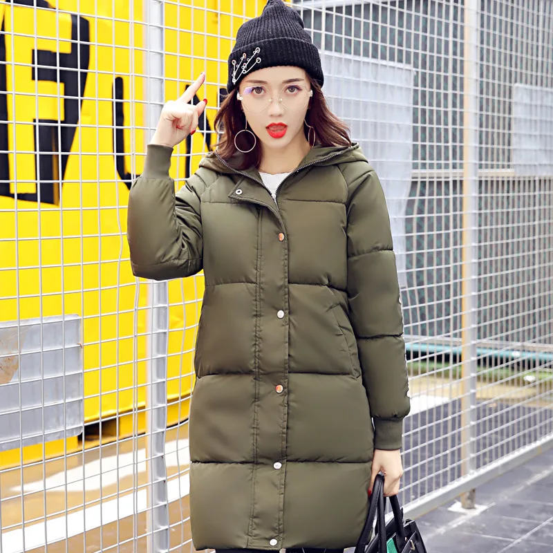 

209 Winter New Style Embroidered Smiley Mid-length down Coat Casual Ladies' Mid-length WOMEN'S Winter Coat