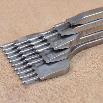

1/2/4/6/10 Prong Chisel Pre Stitching Leather Craft Punch Tool Set 4mm DIY For Leather Making Decorating Spacing Punch Tool