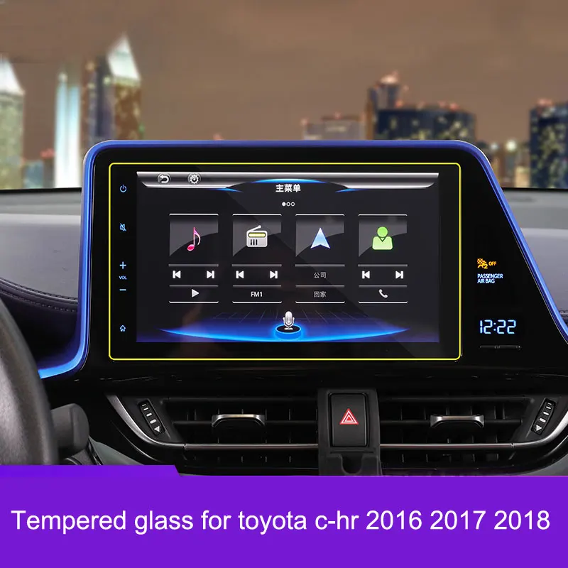 

Car Styling 1PCS GPS Navigation Tempered Glass Screen Protector Cover Protective Film For Toyota C-HR CHR 2016 2017 2018 2019