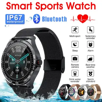 

Smart Watch Bluetooth 4.0 Health Tracker 1.28" Screen Waterproof Blood Pressure Sleep Monitor for Android iOS
