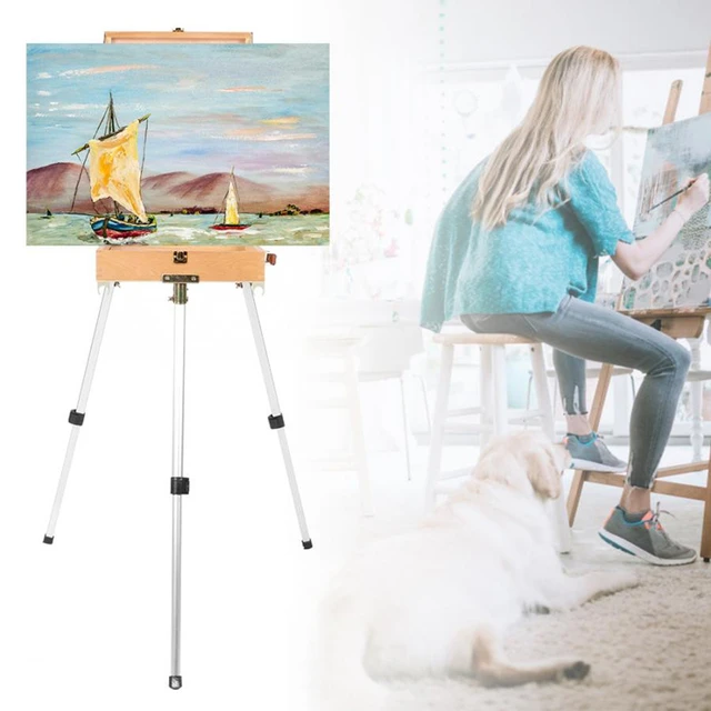 Adjustable Beech Easel for The Artist Painting Sketch Easel Drawing Table  Box Oil Paints Easel Table