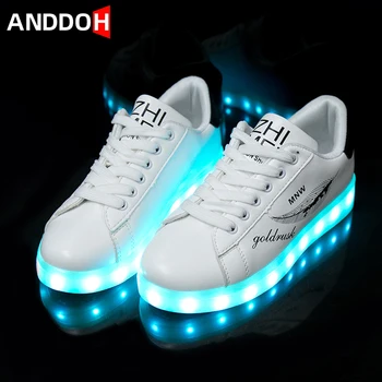 

Size 35-44 Non-Leather Casual Led Shoes Luminous Sneakers for Women USB Charging Glowing Unisex Casual Shoes Sneakers with Light