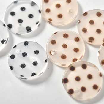 

Wholesale 100pcs 12mm Round Polka Dots Style DIY Jewelry Findings Resin Palstic Earring Charms Ornament Earring Pendants
