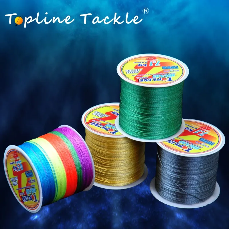 

TOPLINE TACKLE Braided Fishing Line Multifilament Wire 4 Strands 300m Cord Fishing Line Braided Fishing Thread Multi Color 100m
