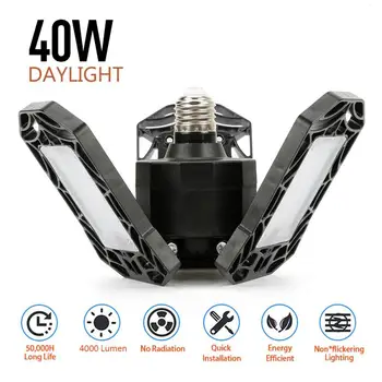 

Indoor Garage Workshop Industrial Lighting Professional Light 360 Degrees LED Garage Light Deformable Ceiling Light