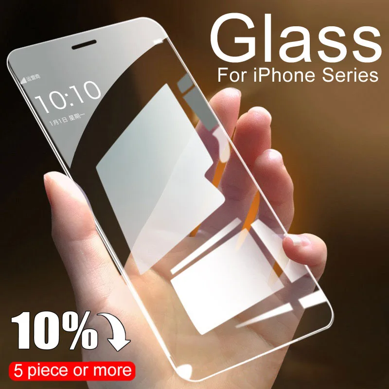 Защитное стекло 9D для iphone 7 8 6s Plus X XS Max XR 11 Pro 5 закаленное SE 2020 защита