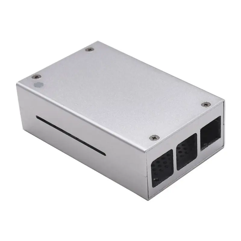 Black Silver Aluminum Alloy Case Shell Box Metal Enclosure for Raspberry Pi 4 Model B 2