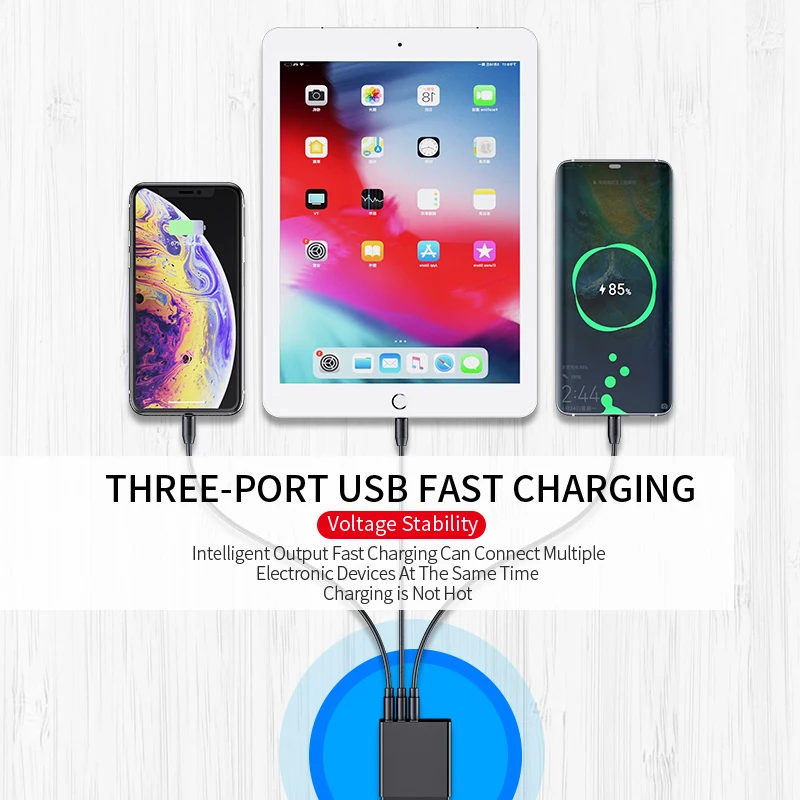 5V 3.1A USB 충전기 삼성 S10 S9 태블릿 3 USB 빠른 충전 디지털 디스플레이 벽 전화 충전기 어댑터, 아이폰 충전기