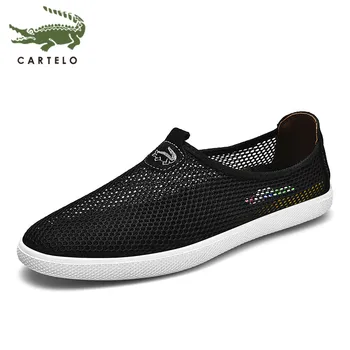 

CARTELO men's shoes spring and summer sports shoes summer mesh shoes men's breathable lazy low-top foot casual shoes