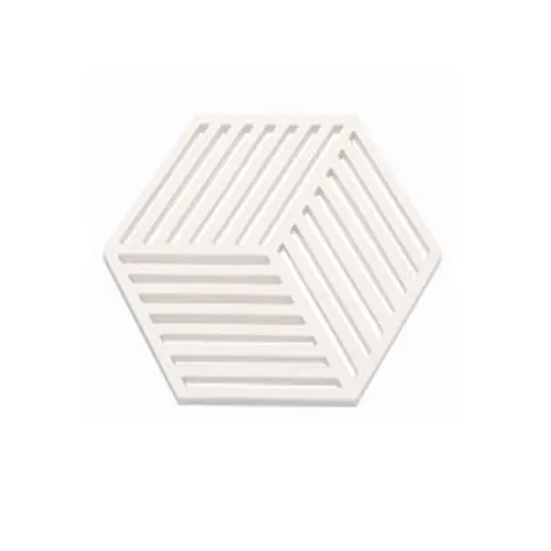 Визуальный контакт 2 стиля силиконовая кухонная принадлежность подстаканники мат Coaster шестигранные коврики коврик Тепловая подложка с защитным покрытием Настольный горшок держатель Декор - Цвет: Twill White