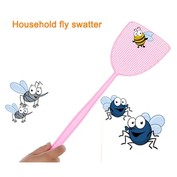 

3 Pcs Plastic Fly Swatter Flexible Long Handle Swatter Pest Control Mosquito Manual Swatter Fly Killer UD88