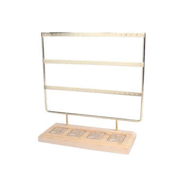 

Holes Wooden Earrings Jewelry Organizer Display Stand 3 Tier