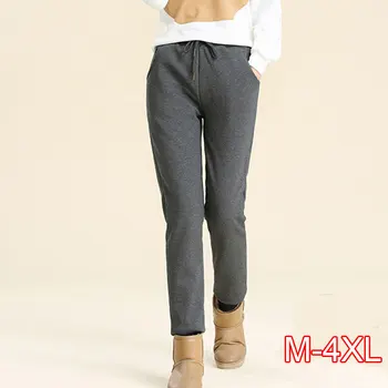 

Winter Cashmere Harem Warm Pants Women's Velvet Thick Lambskin Sweatpant Pants Loose Winter Pants Women Trousers Warm