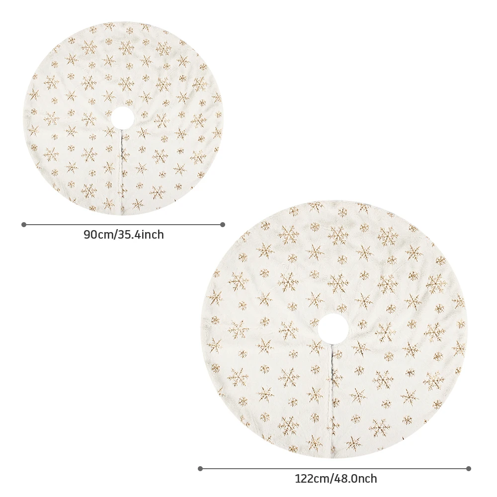Фланелевые юбки для рождественской елки, 90/122 см, золотые, серебряные, с пайетками, вышитые снежинки, украшение для рождественской елки, поставка на год
