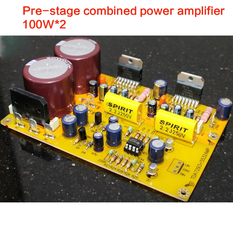 100W*2 AC 24 30V DIY HiFi Power Amplifier TDA7293+NE5532 Pre stage