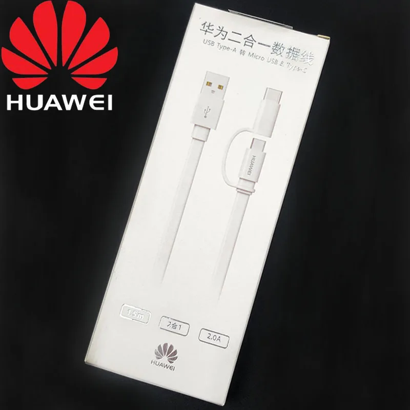 Huawei 2 в 1 usb кабель type-c Micro usb 2,0 кабель 2А 1,5 м Быстрая зарядка кабель для P20 lite P8 9 10 Honor 8 9 V9