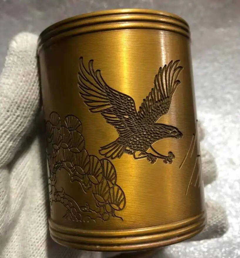 

Чистая медь, Китай резьба ручка держатель ремесла статуя