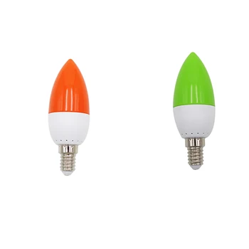 

2 Pcs E14 LED Color Candle Tip Bulb, Color Candle Light - Red & Green