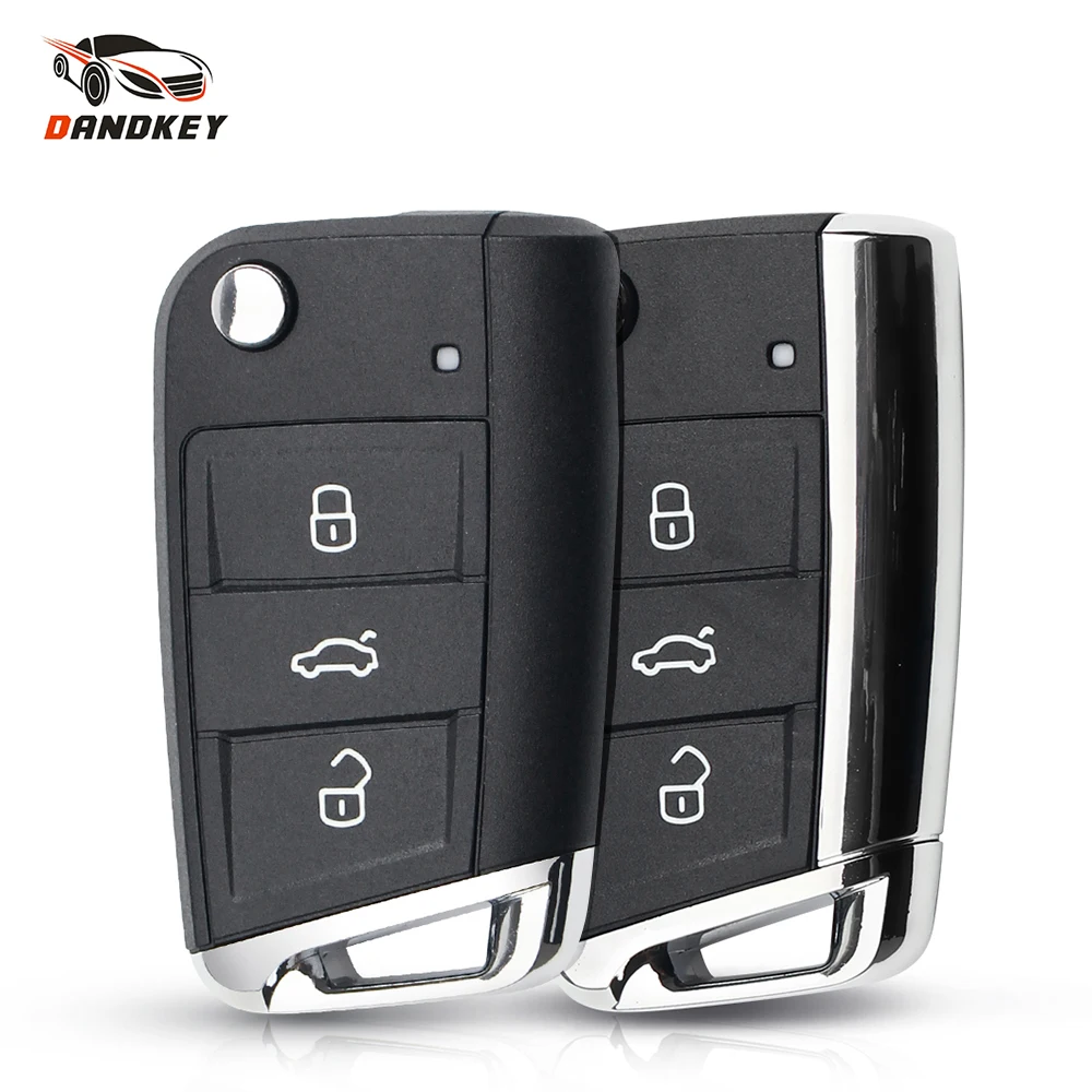 Dandkey Folding Car Key Shell For VW Gollf 7 MK7 Skoda Octavia A7 Seat Remote Keyless Auto 3 Buttons Case Fob Replacement | Автомобили и