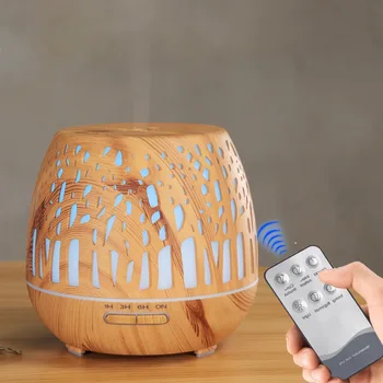 

400ml Wood Grain Woods Aroma Diffuser Hollow out Humidifier Ultrasonic Aroma Diffuser fang xiang qi Cachin