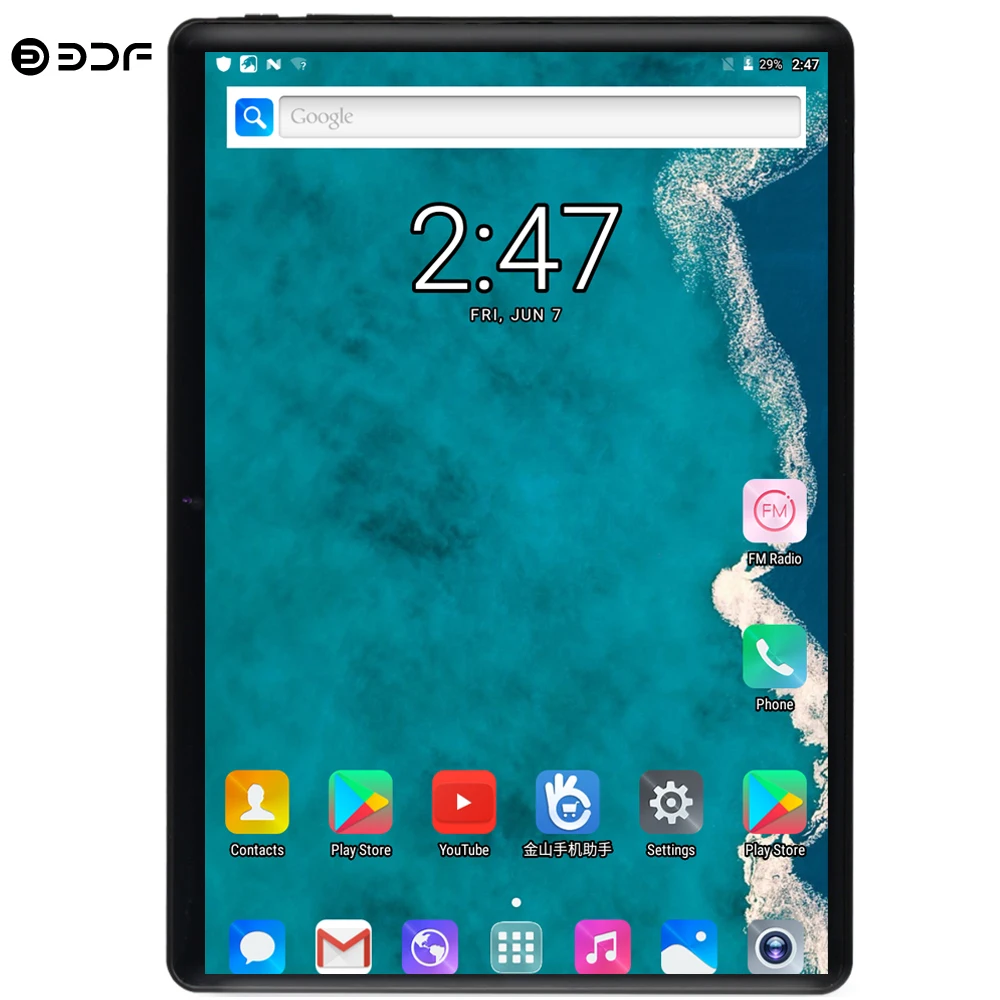  BDF 10 Inch Tablet Android 9.0 Deca Core Tablet 8GB RAM 128GB ROM WiFi Bluetooth 3G/4G LTE Phone Ca