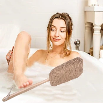 

2Pcs Bath Body Brush-Cotton Linen Brush, Brush for Wet or Dry Brush, Skin Cleansing and Exfoliating Brush