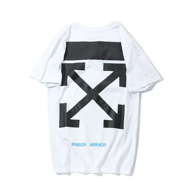 

Western Style Popular Brand Ow off White Religious Heat Transfer Printing Short Sleeve T-shirt Casual Station Street Popular Men