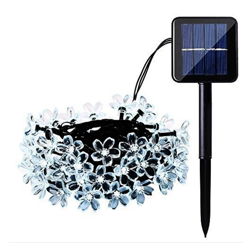 LED Solar Powered Lamp Flower Solar Christmas Light String Solar Light String Fairy Lights Outdoor Waterproof Wedding Decor (1)