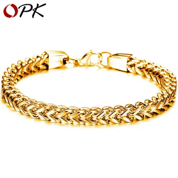 

OPK Men Simple Stainless steel Curb Cuban Link Chain Healthy Magnetic Bracelet For Men Health Jewelry Gift quality Bracelet