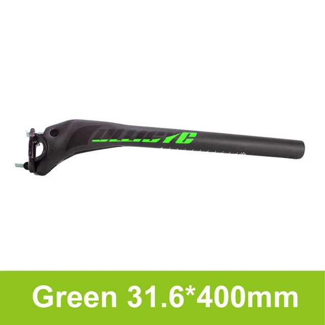 Ullicyc ультра светильник супер прочный MTB велосипед или дорожный велосипед Полный углеродный велосипед параллельные сиденья части 27,2/30,8/31,6/* 350/400 мм - Цвет: Green 31.6X400mm