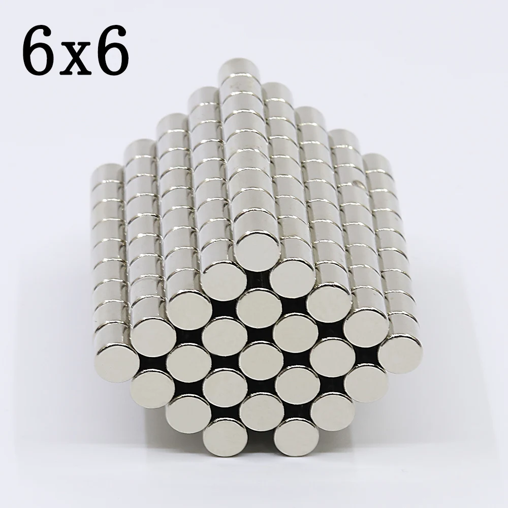 

30/60/150Pcs 6x6 Neodymium Magnet 6mm x 6mm Super Powerful Strong Permanent Magnetic imanes N35 Round NdFeB 6X6