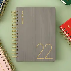 Bloc notes spiralé A5 2022, carnet de notes, liste mensuelle, Agenda quotidien, planificateur, papeterie, fournitures scolaires et de bureau 