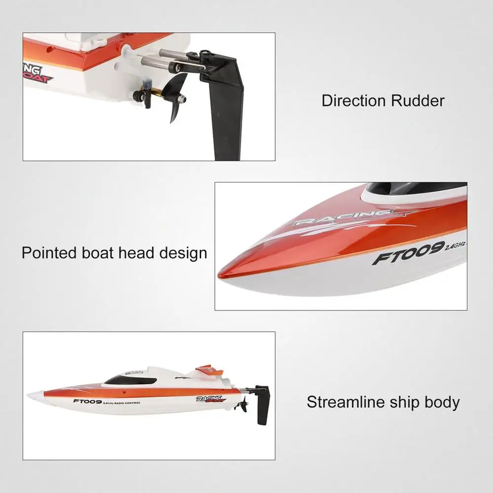 

Feilun FT009 2.4G 4CH RC Racing Boat Water Cooling 30km/h Super Speed Electric RC Boat Toy with 2 Batteries Remote Control Boat
