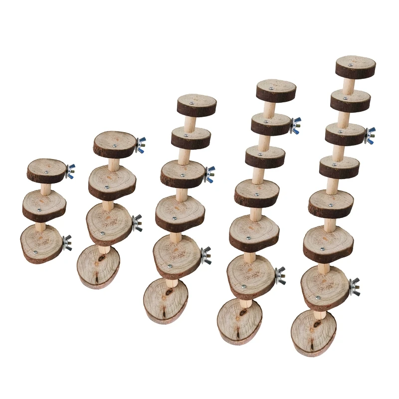 Hamster and Bird Wooden Ladder Toy Exercise Perches Cage Accessories