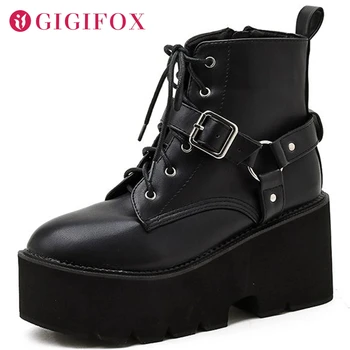 

Brand New Fashion Leisure Shoelaces Buckle Chunky Heels Platform Winter Shoes Women Ankle Boots Motorcycles Boot