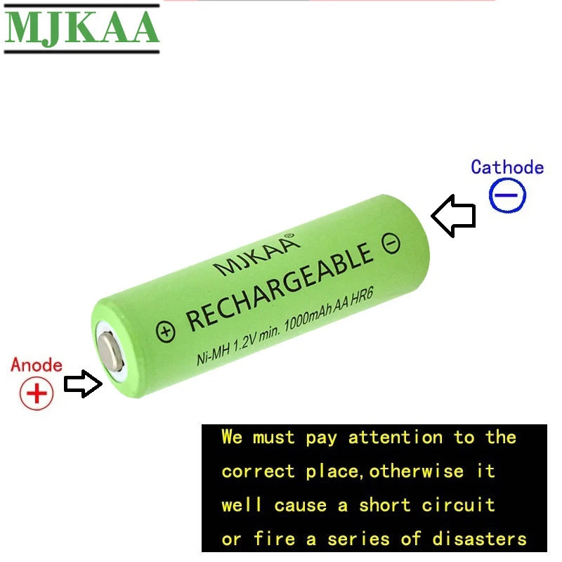 MJKAA 20 шт. AA Ni MH 1 2 V 1000mAh аккумуляторная батарея с предварительной зарядкой 2A ячейка