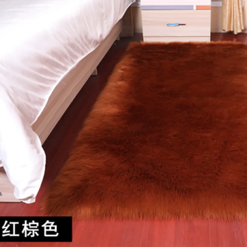Deep Brown Меховой ковер Sholisa для гостиной, ковер Carpert для спальни Carpert из овчины, 6 см, ворс для гостиной, украшение для дома - Цвет: Deep Brown