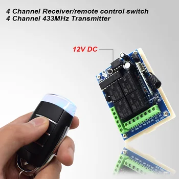 

2020 New 433Mhz Universal Wireless Remote Control Switch DC 12V 4 CH RF Relay Receiver Module + RF Remote 433 Mhz Transmitter
