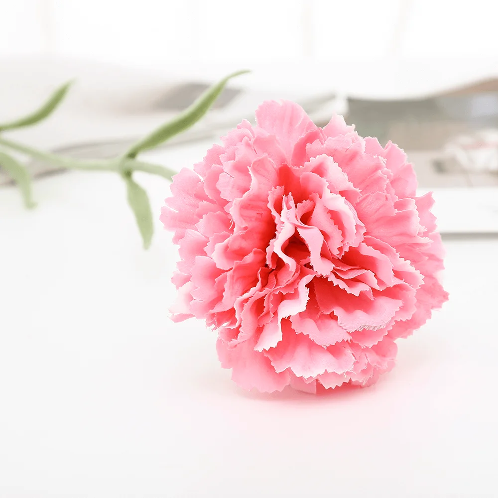 light pink Шелковая гвоздика с длинным стволом искусственные ткани Любовь цветок для Дня матери и свадьбы юбилей в классическом 4 цвета-24," высокий - Цвет: light pink