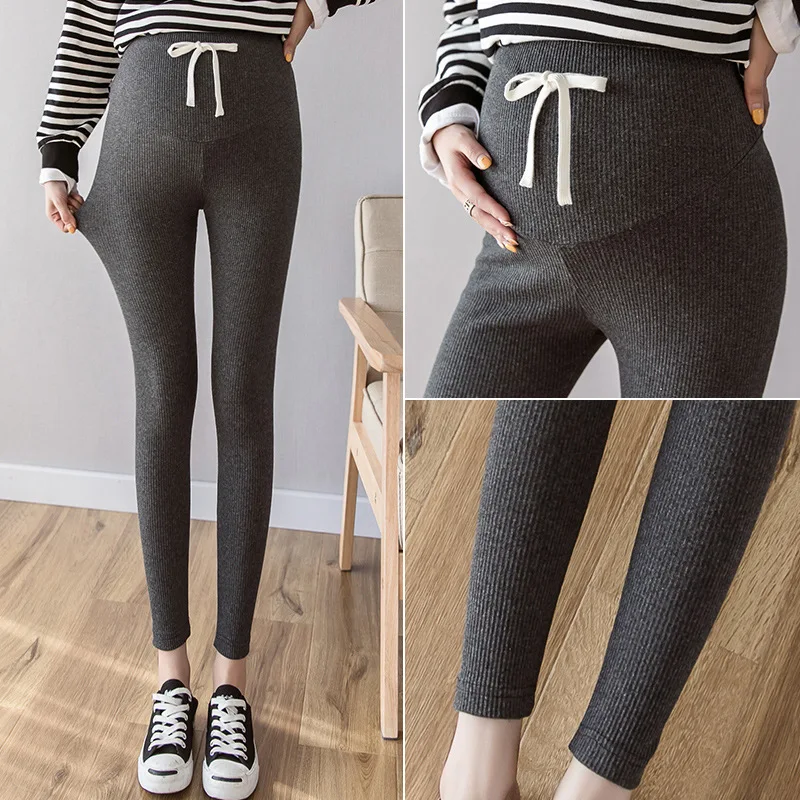 Spring Autumn Drawstring Leggings For Pregnant Women Casual Skinny Trousers Pregnancy Thread Pencil Pants Maternity Clothes